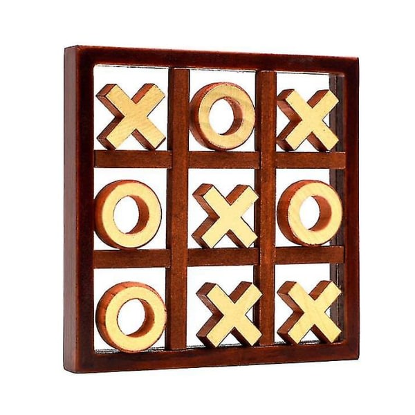 Massivt træ Tic-tac-toe brætspil, legetøj til børn