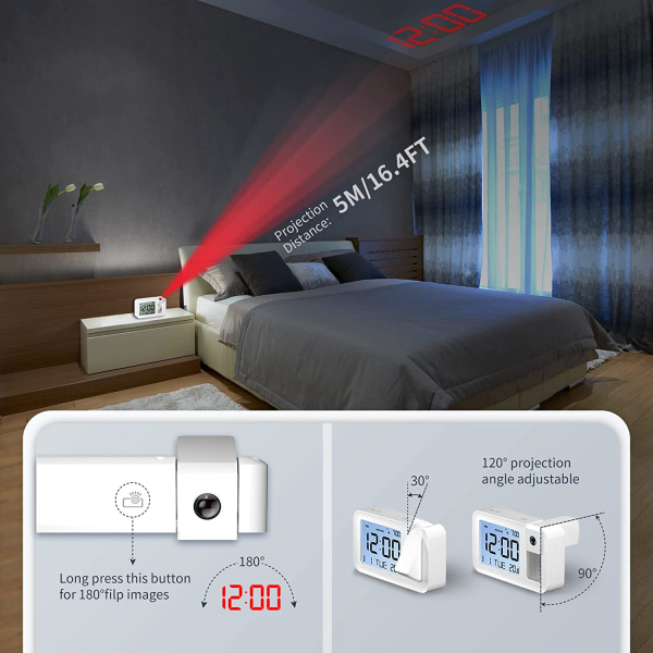 Projektionsvækkeur, digitalt vækkeur med indendørs
