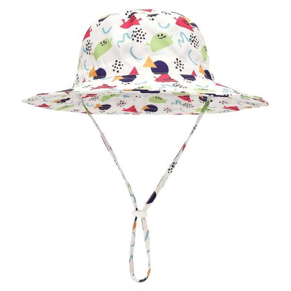 Solhatt för män och kvinnor Baby poolhatt som andas Strandhatt Fisherman Hat（XS 44-46，rød triangel）