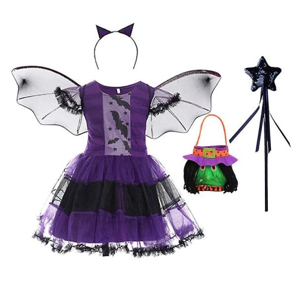 Disney Vampirina Cosplay Klänning Tjej Barn Prinsessan Klä upp heinäkuu Halloween Dräkt Barn Karneval Fest Utklädnad Vampyr Vampirina 11 7-8T (koko 150)