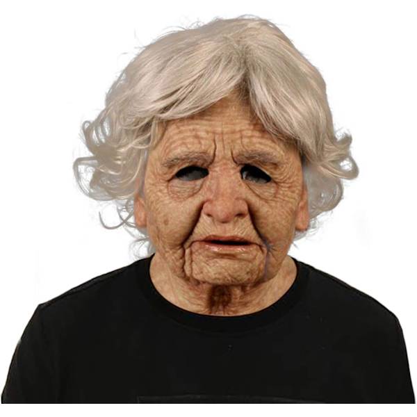 Halloween latexmask - Gammal man dekor realistisk ansiktsmask för mänsklig rynka Mask-a