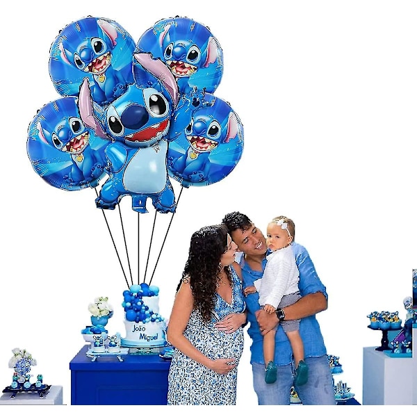 5 kpl Lilo ja Stitch -ilmapalloa, Lilo ja Stitch -juhlakoristeet