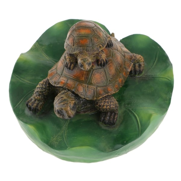 flytande vann sköldpadda lotusblad prydnad damm dekor 3 mörkbrun familie