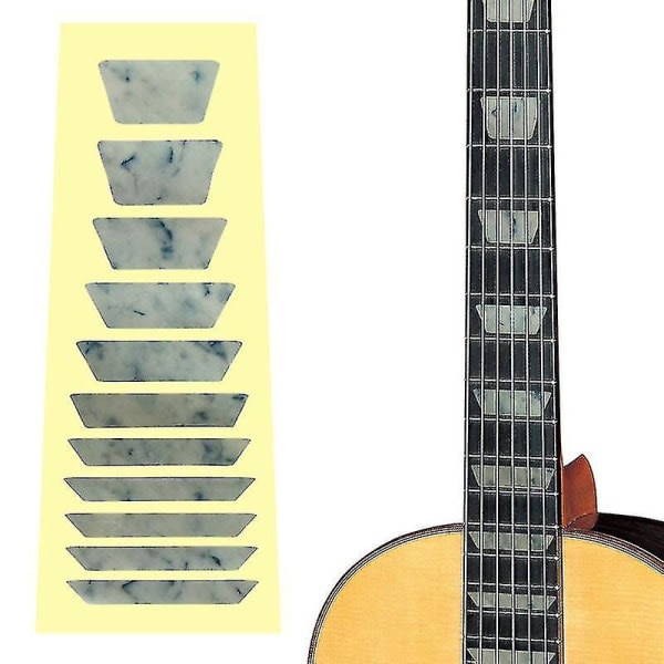 Gitarr Gripbräda klistermärke Gripbräda inläggsdekaler snidade klistermärken (trapetsformad vit skalstil)