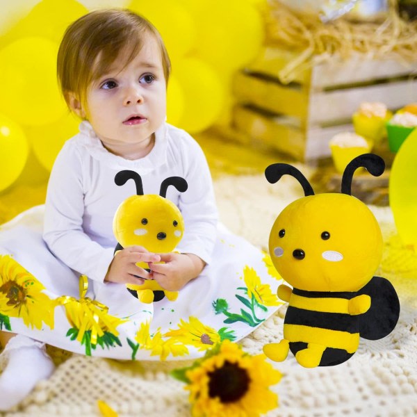 Bee plyschleksak, 8" bee gosedjur, mjuk honungsbi plyschdocka present for barns födelsedagskalas, jul, alla hjärtans dag (8 tum)