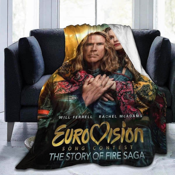 Eurovision Song Contest: The Story Of Fire Saga Nyhedstæppe Fleece Tæppe Til Ungdom -w4 60x50in 150x125cm