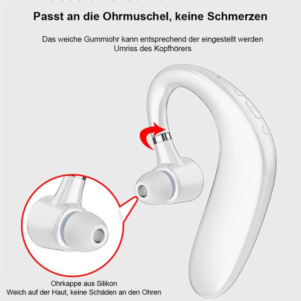 Bluetooth Headset，Bluetooth ørestykke til iPhone, iPad, Samsu
