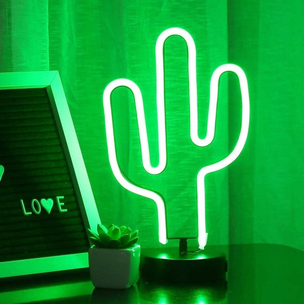 Cactus Neonljus LED Neon Skyltar Cactus Neonljus USB Batteri