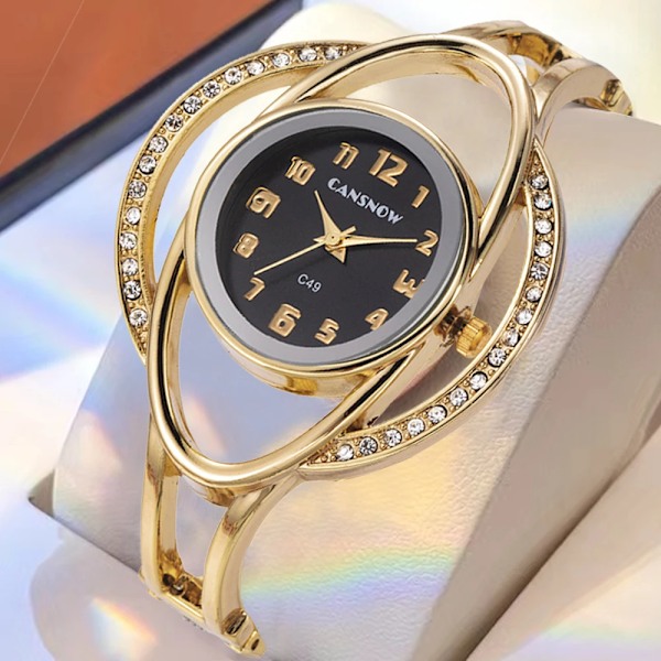 Ylelliset naisten kellot Kristallimuoti Kvartsitimanttirannekoru Naisten rannekello Kultaa Hopea Lahja tyttöystävälle Montre Femm Rose Gold