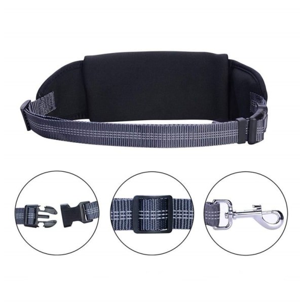 Flexibelt hundkoppel med midjeväska, svart