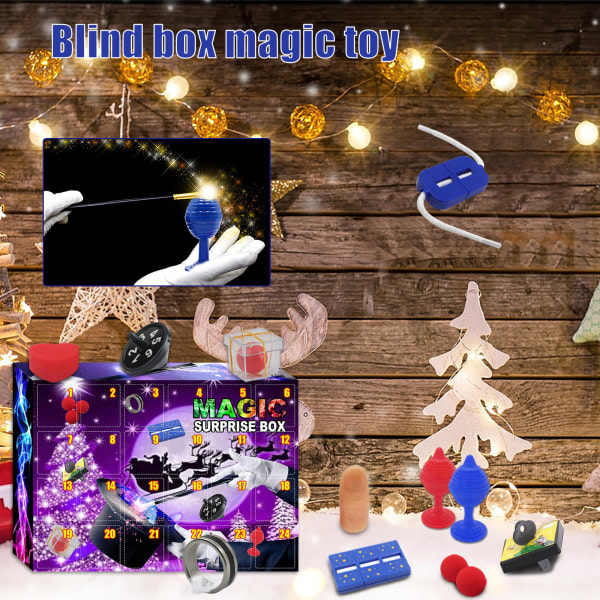 Julnedräkningskalender Presentförpackning Kreativa magiska rekvisita Leksaker Adventskalenderpresent till barn Tillbehör Slumpmässig jul