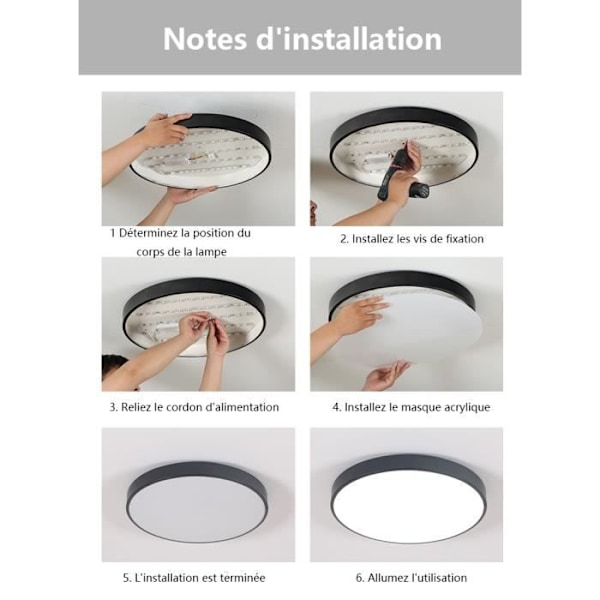Vit LED-taklampe 20W, taklampe 1700LM 4000K Ø40*5cm Passer for soverom, balkong, spisestue, studie Vit