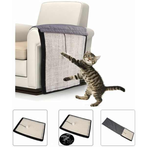 Pet Cat Scratching Board Ny produkt Creative Cat Grinding Claw Sisal Cat Scratcher Soffa Pad Cat Scratching Post Beige (klor)