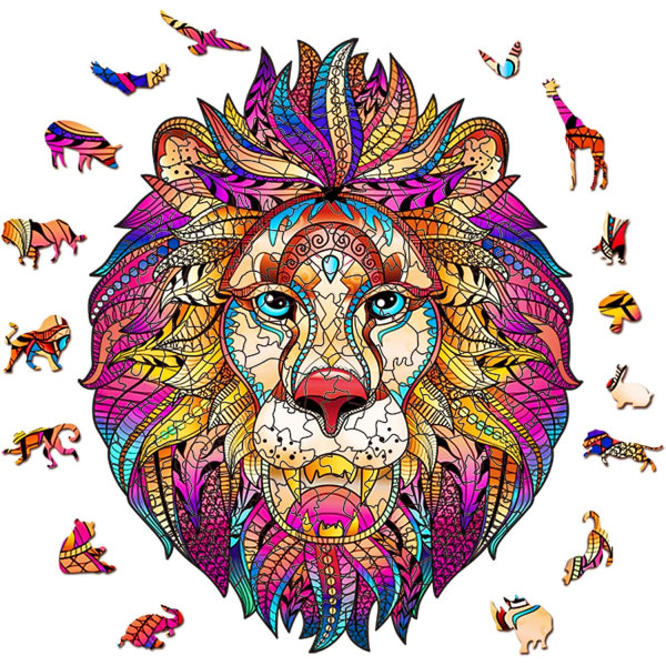109 st 3D farveglada lejonpussel