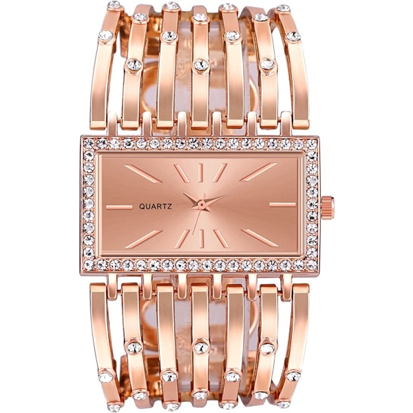 Naisten kello, Bling Crystals Bangle Ladies Watch, neliömäinen kellotaulu