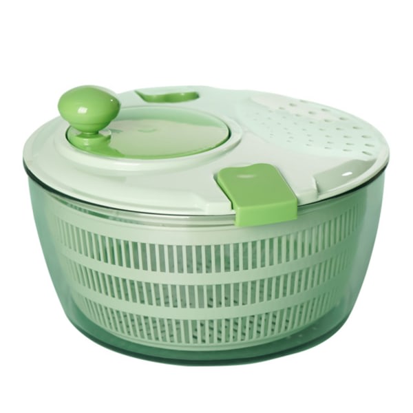 4L gröna manuella salladssnuror med lock Stor kapacitet Veggietvättsil för tvätt Torkning Bladgrön
