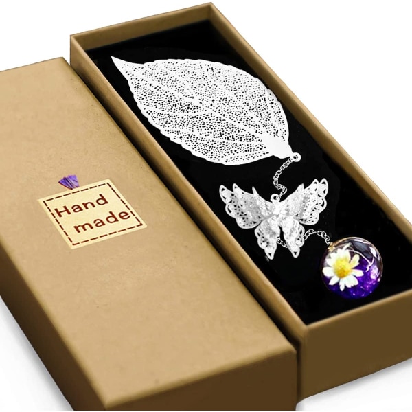 Metallinen kirjanmerkki ainutlaatuinen lahja opettajille naisille äitienpäivä joulu ystävänpäivä perhoskirjanmerkit