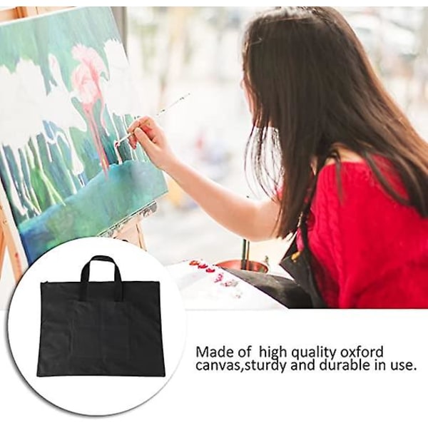 A2 Ritning Canvas Förvaringsväska, Canvas Art Portfolio Bärväska Konstnär Portfoliot Case Tote Bag för skissning Måla Resekonsttillbehör