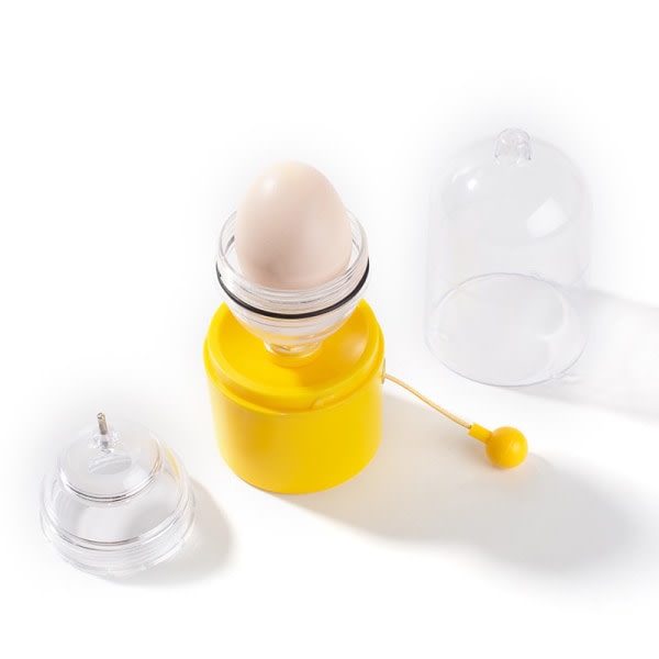 Egg Scrambler Shaker Silikondyna med dragrep Dragkraft Roterande design Vit äggula Visp Mixer Köksprylar Gul