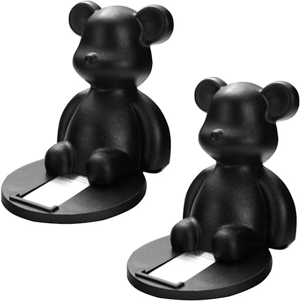 2 kpl Magneettinen ovenpysäytin, itseliimautuva sarjakuvakarhun muotoinen ovenpysäytin, vahva magneettinen ovenpysäytin, kestävä ovenpysäytin (musta)