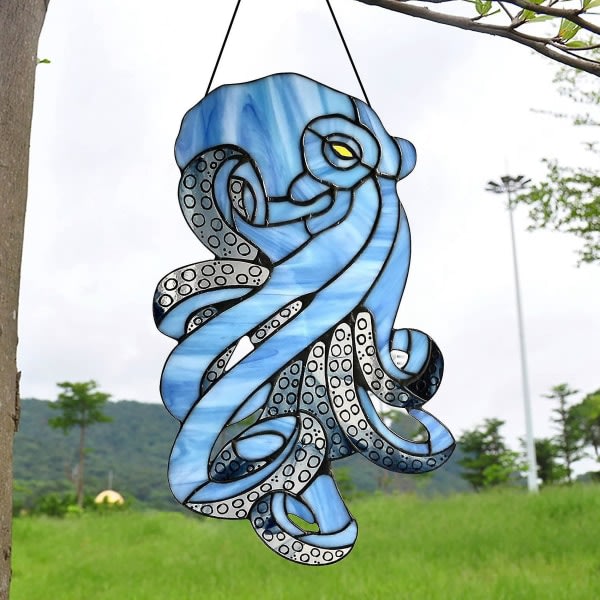 Octopus hänge prydnad Akryl bläckfisk färgad - blå