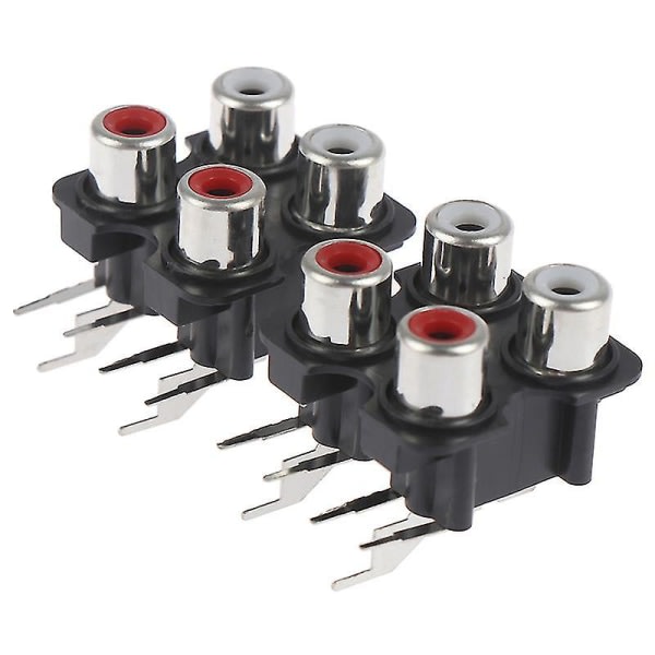 2 stk 4-veis 6-pin RCA hunn Audio Video Plugg Av Konsentrisk Sokkelkontakt Jrkz