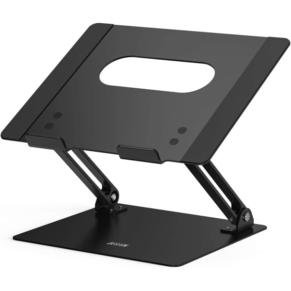 Bærbar datamaskinstativ, ergonomisk bærebar datamaskinstativ i aluminium, 10-14" (svart metall)