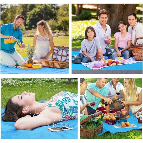 Strandfilt picknickfilt 200 x 200 cm, ultralätt kompa
