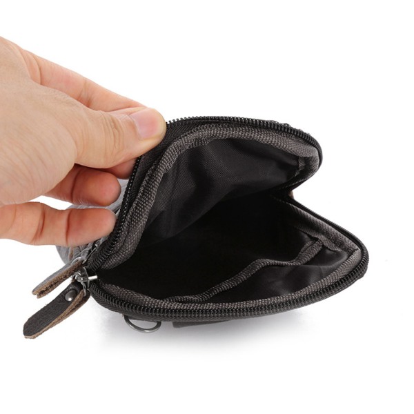 Herre ægte læder Mode telefon pung Bæltetaske Axel Crossbody mavetaske