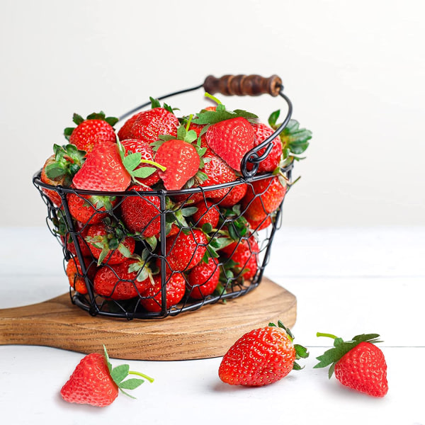 20 stykker kunstige jordbær Falske jordbær Naturtro rød Realistisk til hjemmekøkken Festfotograferingsrekvisit, L størrelse