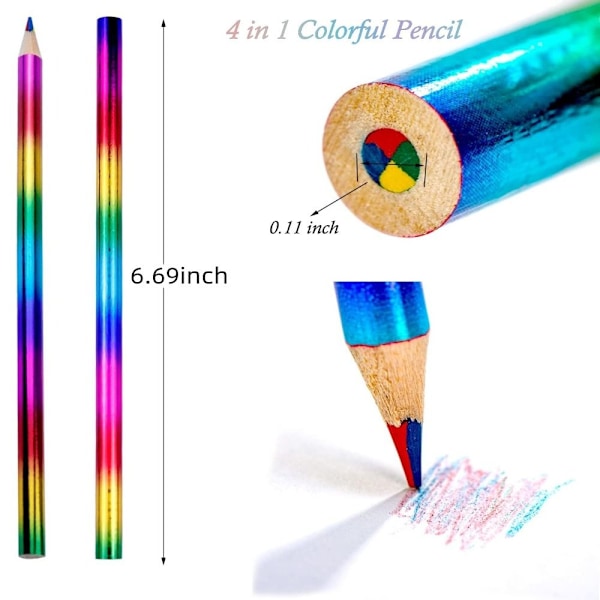 4-i-1 Farverig Træ Multi Pen