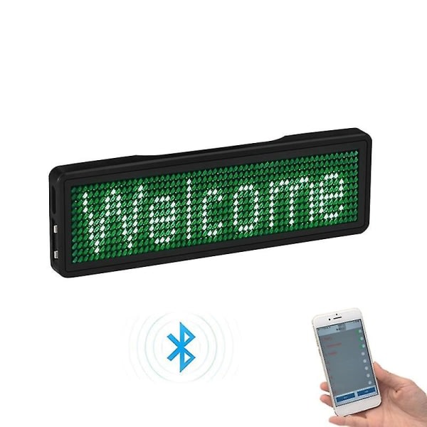 Bluetooth LED-navnskylt Opladningsbar lysskylt DIY Programmerbar rullende anslagstavla Display L