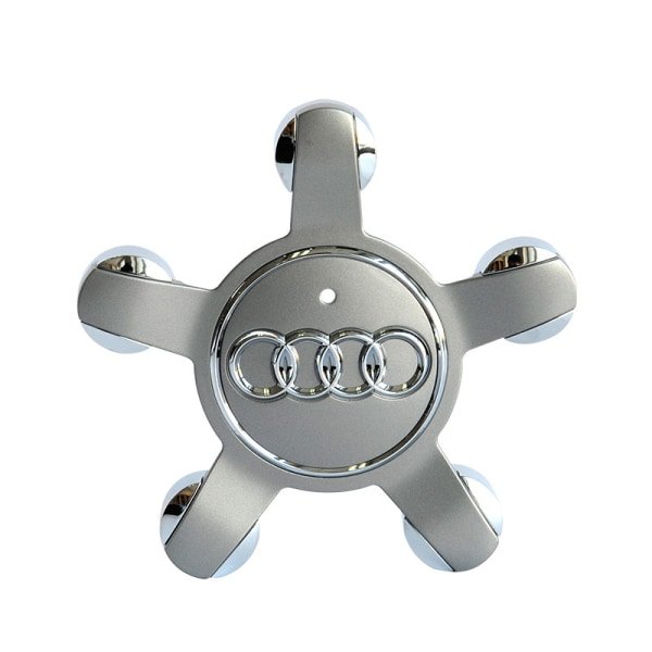 Passar Audi 134mm fem-ekrade navkapslar logotyp A6 A4L - Audi 5-ekrade konkava grå (fyra-pack)