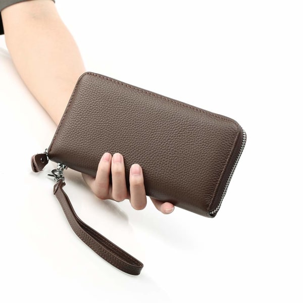Naisten lompakko RFID-esto aitoa nahkaa oleva vetoketju