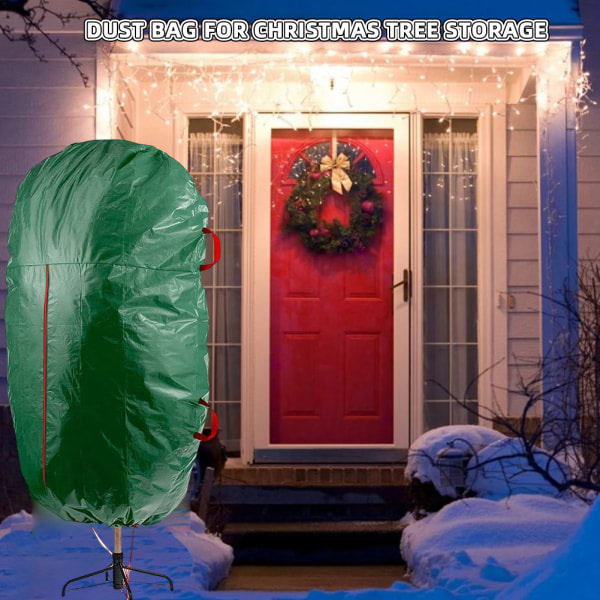 Cover Heavy Duty upprätt julgran förvaringsväska för konstgjorda träd grön