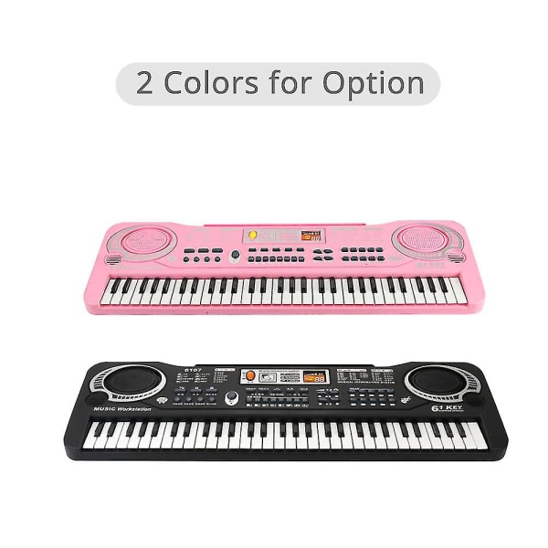 61 Keys Elektroniset Urut USB Digitaalinen Näppäimistö Piano Soittimet Lasten Lelu Mikrofonilla (Väri: Vaaleanpunainen)