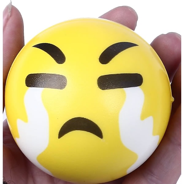 Wabjtam 12 st Ansiktsstressbollar, 2,5 tum roliga ansiktspressbollar Skumbollar for Hand Handled Fingerøvelse Stressavlastning Kläm