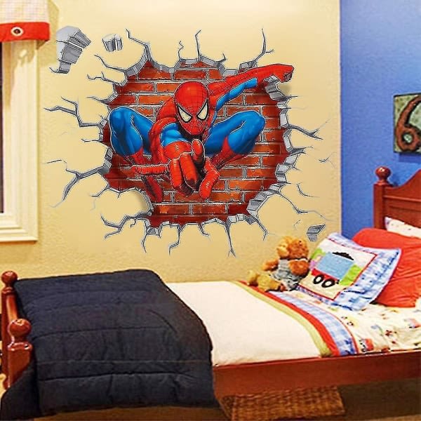Spiderman-seinätarrat Tee itse irrotettavat Spiderman-lasten teemataide Poikien huoneen seinätarra