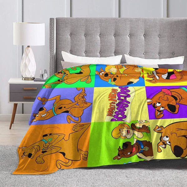 Scooby Doo Sengetæpper Letvægts blødt flannel Sengetæppe Tæppe Sengesofa kompatibel med børn/voksne -x330 -ES 50x40in 125x100cm