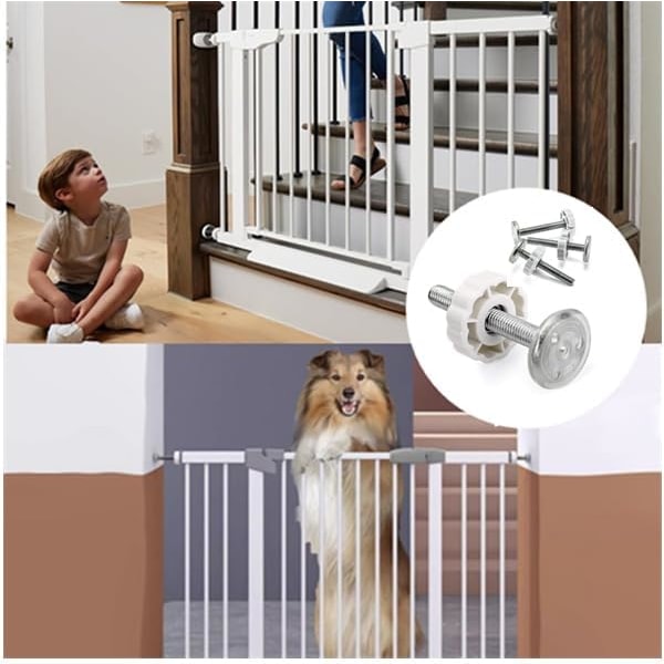 Universal Baby Gate Gjengede Spindelstang M10(10mm/0.39\"), Reservedel Skruebolt Delsett, Ekstra Lang Baby Gate Forlenger Adapter