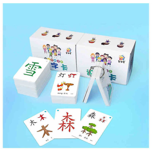 250 kpl/setti Kiinan sanojen oppimisen kielen Flash-kortit Lapsille Vauvojen oppimiskortit Muistipeli Opetuslelukortti lapsille 3