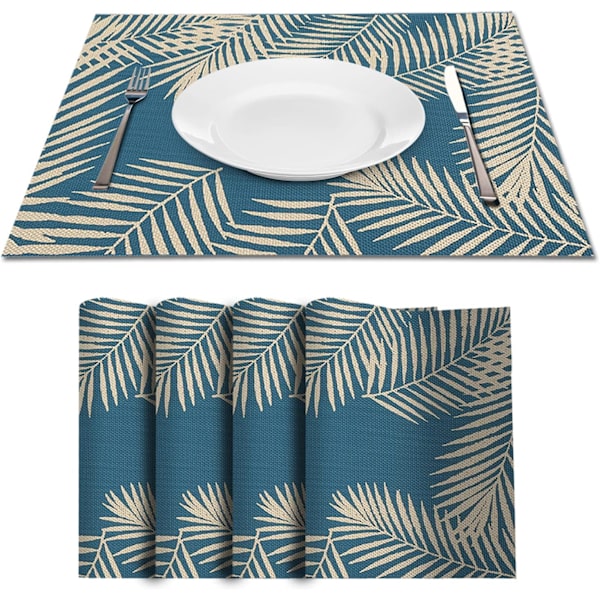 Sats med 4 st placemats PVC slitstarka avtorkbara placemats halkfria