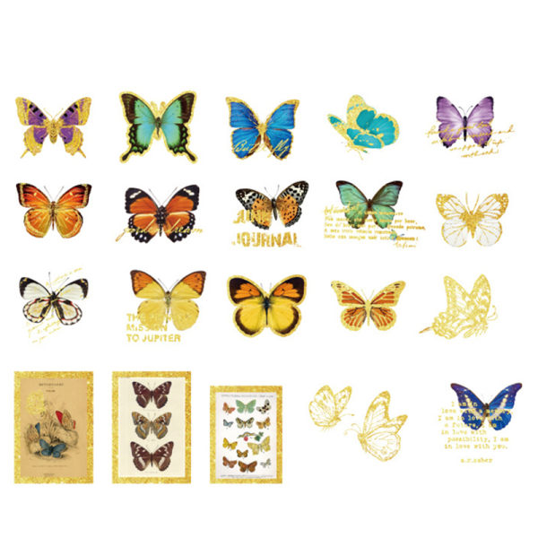 Sticker Scrapbooking Tillbehör Vackra selvhæftande dekorative klistermærker for anteckningsbøger til presentforpackning D