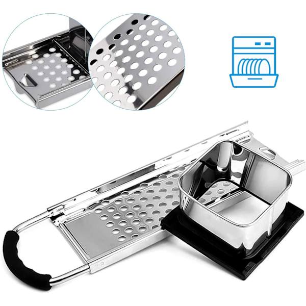 Spaetzle-press, rivjärn, högkvalitativ skivare, skivare i rostfritt stål, för att göra pasta (för grytor med en diameter på upp till 30 cm)