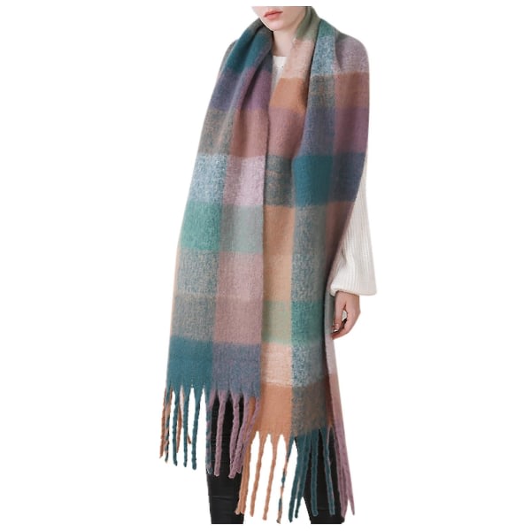Kvinnors varma nya höst och vinter kashmir rutig sjal halsduk