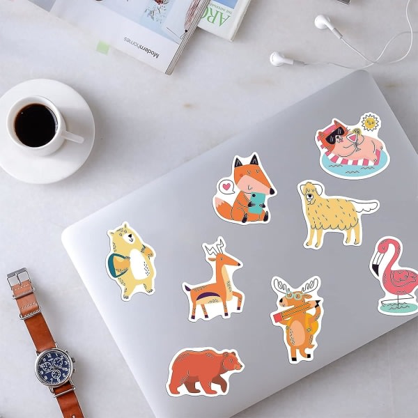 50 st tecknade djungeldjur klistermærker for vandflaska Laptop Scrapbog barnlärare