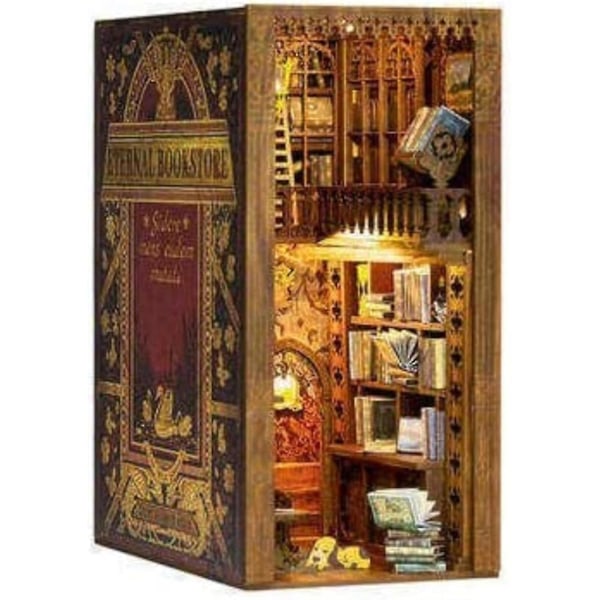 Gör-det-själv Book Nook Kit 3d Träbok Modell Pussel Byggsats Bokhylla Insats Dekor Hem Bord Ornament