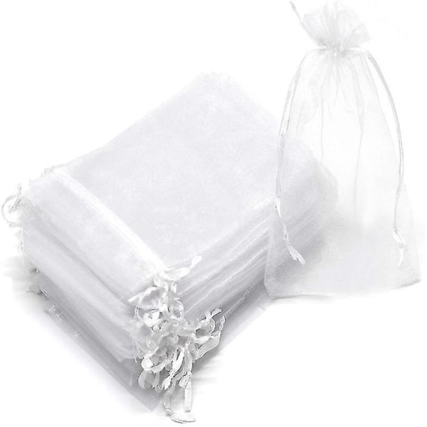 Bunch Protection Bag Grape Fruit Organza Bag med dragsko ger totalt skydd White(100PCS) 17x23CM