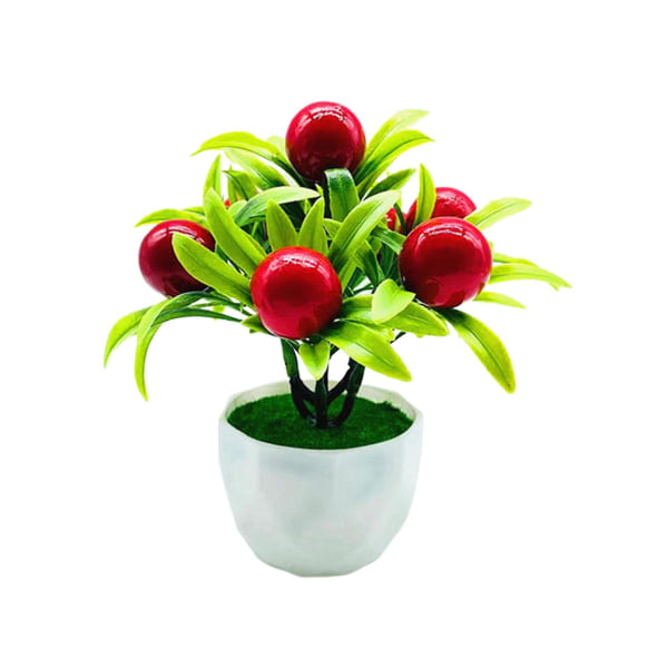 6in konstgjord frukt Simuleringen Blomma Plasthänge Kruka Dekor Dekoration Hem Diy Citronskum Pp falska växter（röda）