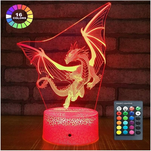 Night Light Dragon Lamp Kids Night Light, 16 väriä